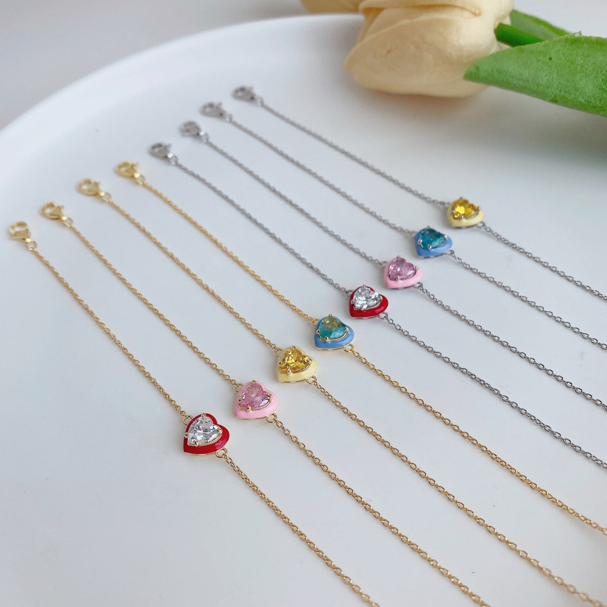 Pomuse Sparkling Romantic Heart Shape Lover Bracelet