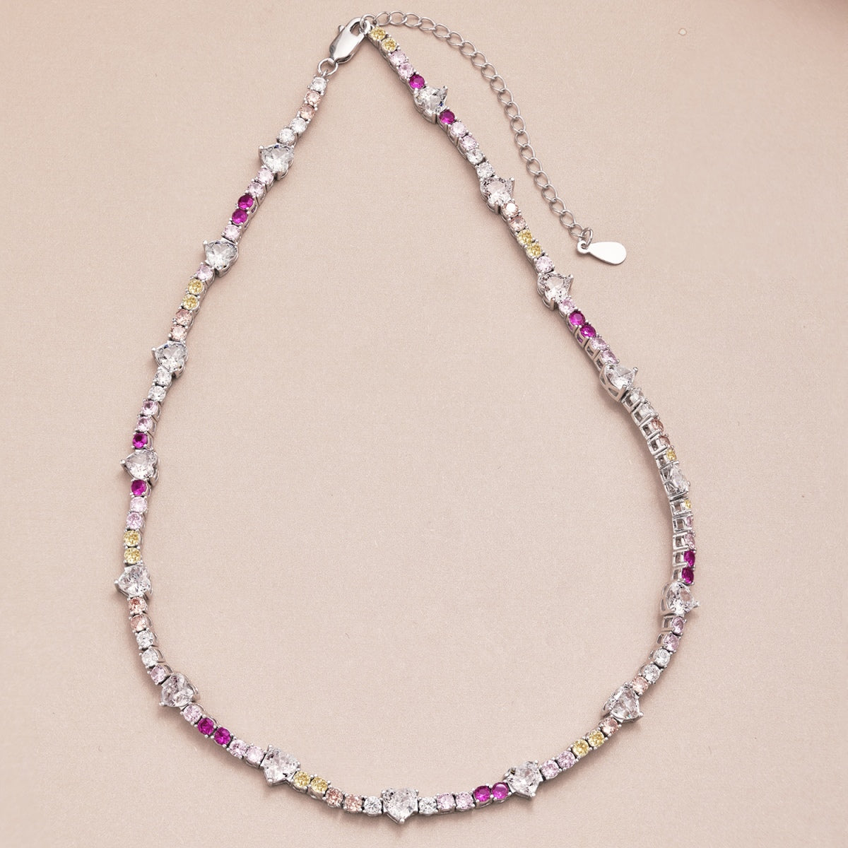 Pomuse Delicate Colorful Rainbow Tennis Chain