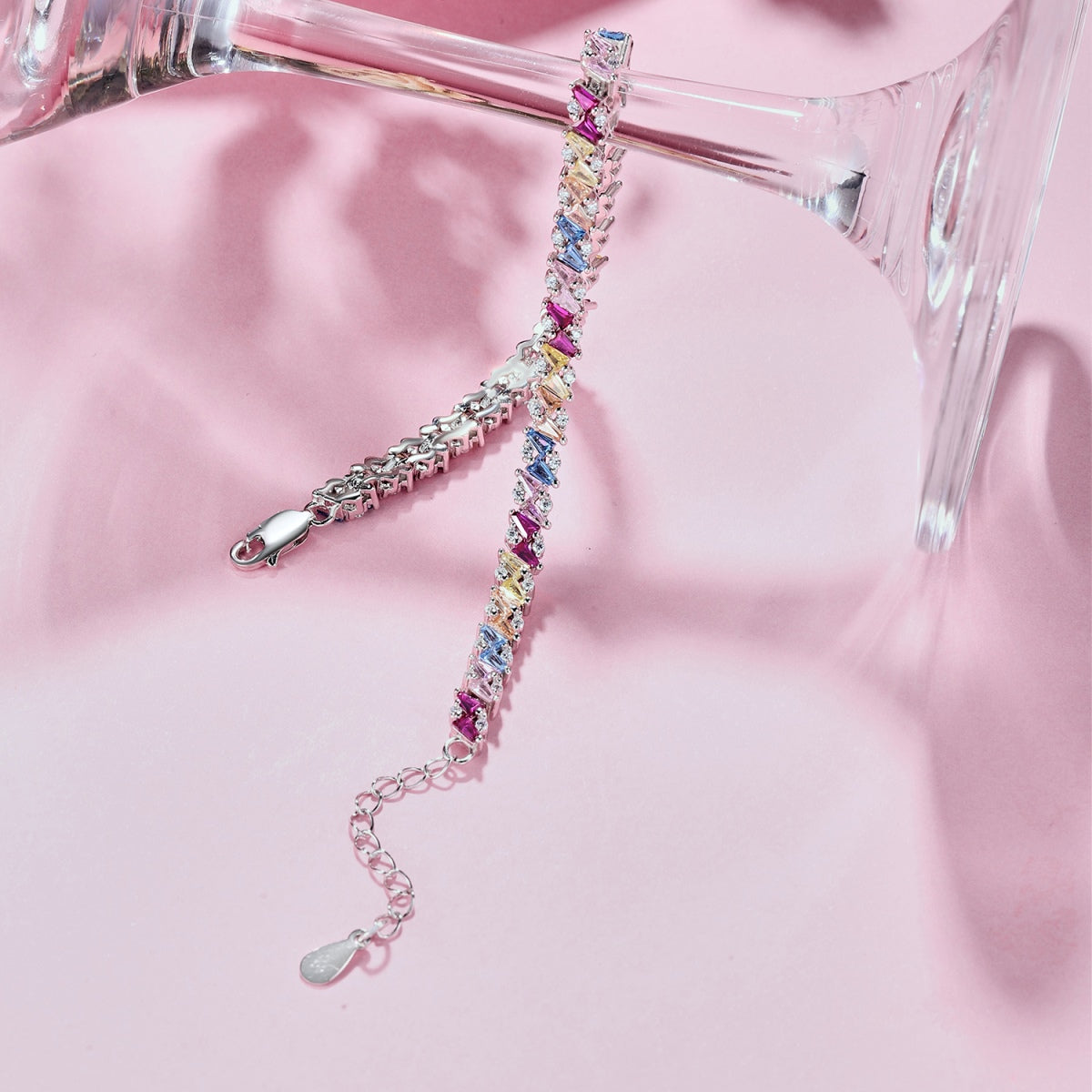 Pomuse Ornate Sparkling Multi Cut Party Bracelet