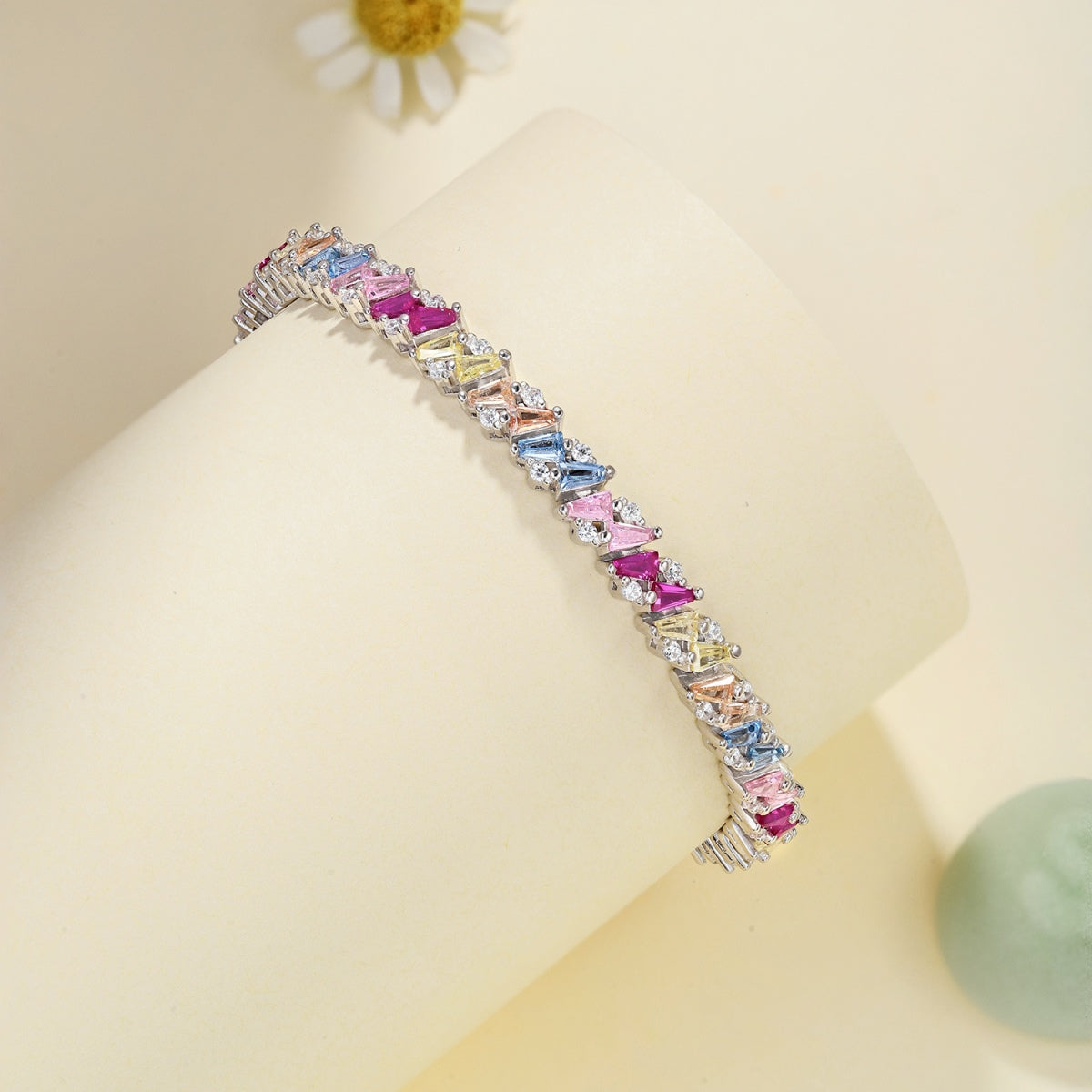 Pomuse Ornate Sparkling Multi Cut Party Bracelet