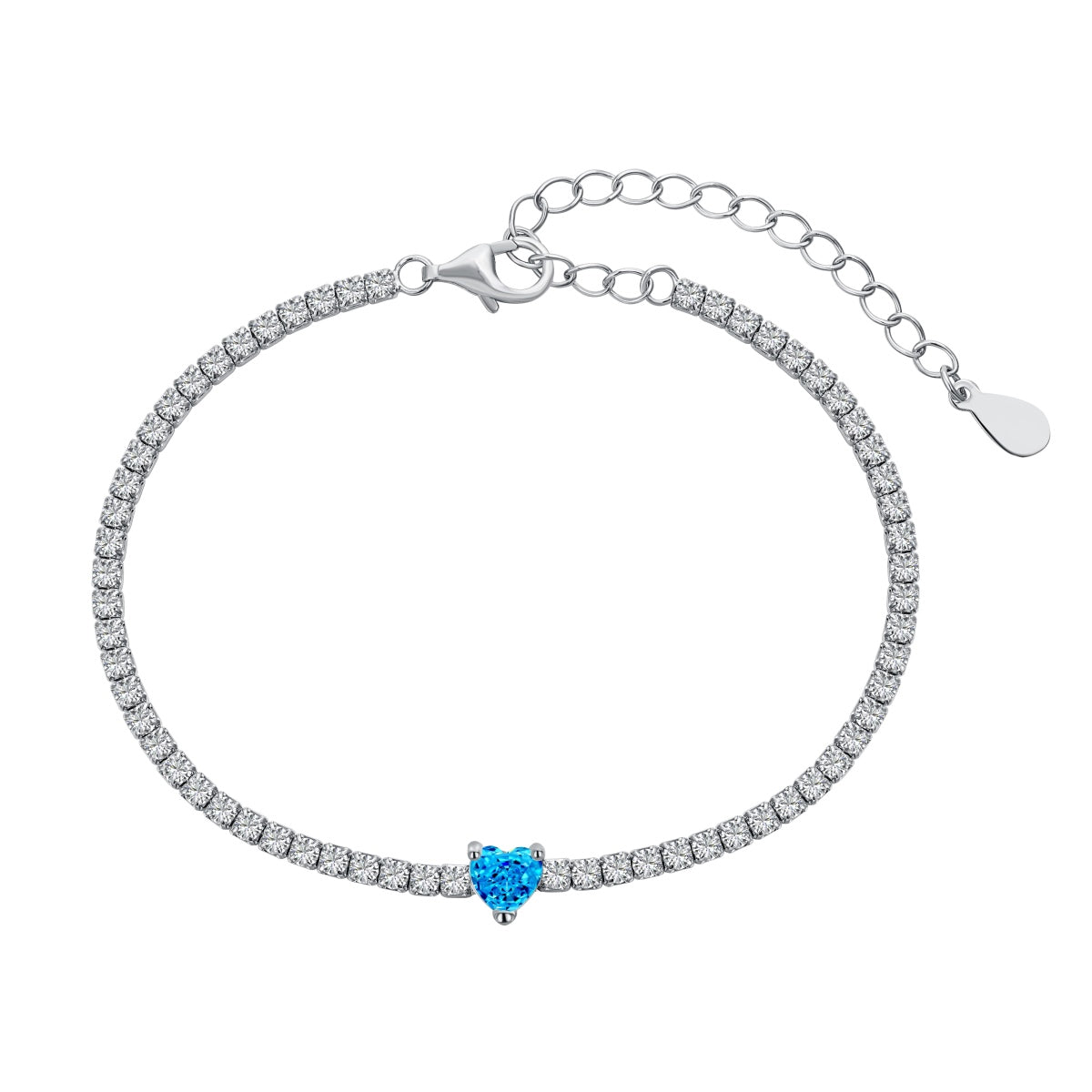 Pomuse 0.5 Carat Elegant Romantic Heart Shape Lover Bracelet