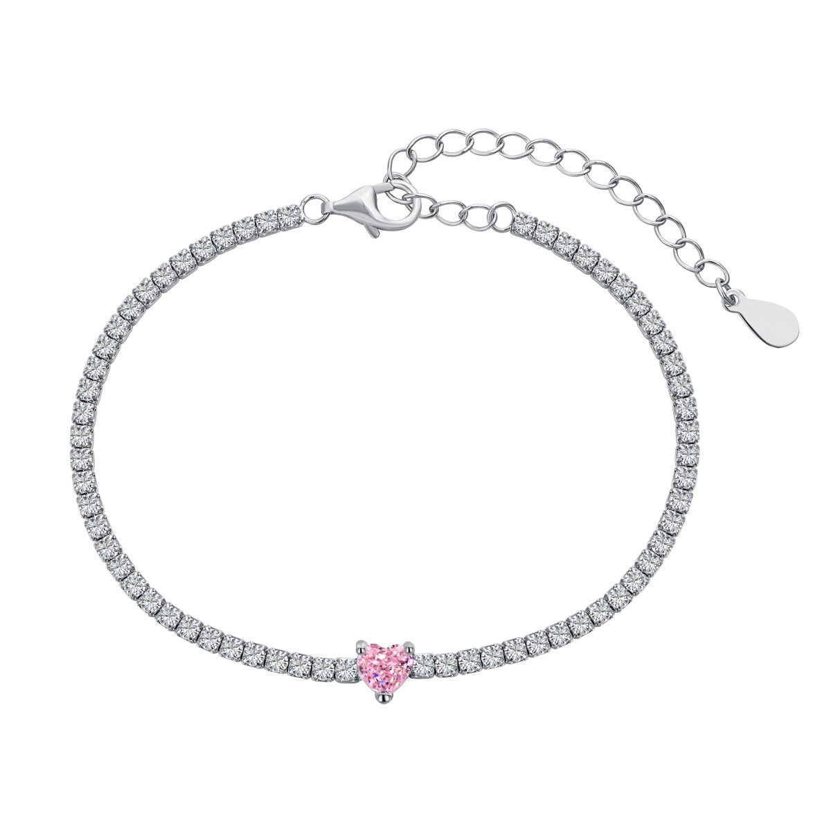 Pomuse 0.5 Carat Elegant Romantic Heart Shape Lover Bracelet