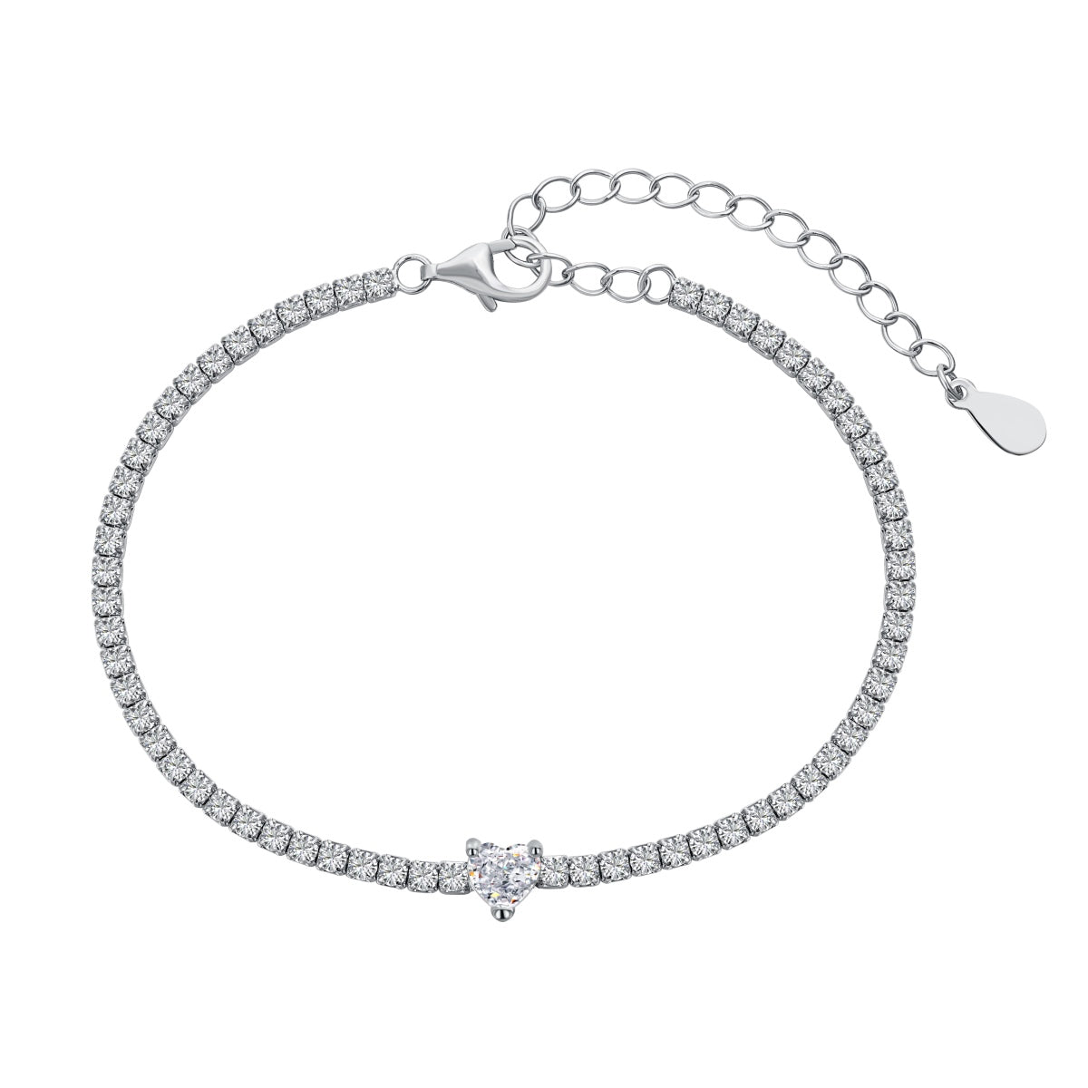 Pomuse 0.5 Carat Elegant Romantic Heart Shape Lover Bracelet