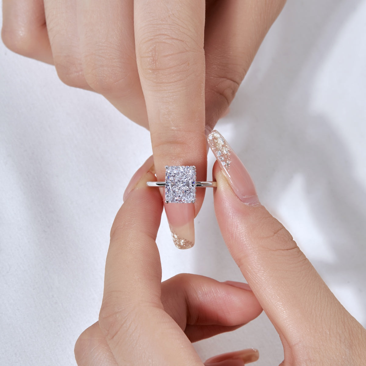 Pomuse 4.0 Carat Ornate Enchanting Radiand Cut Banquet Ring