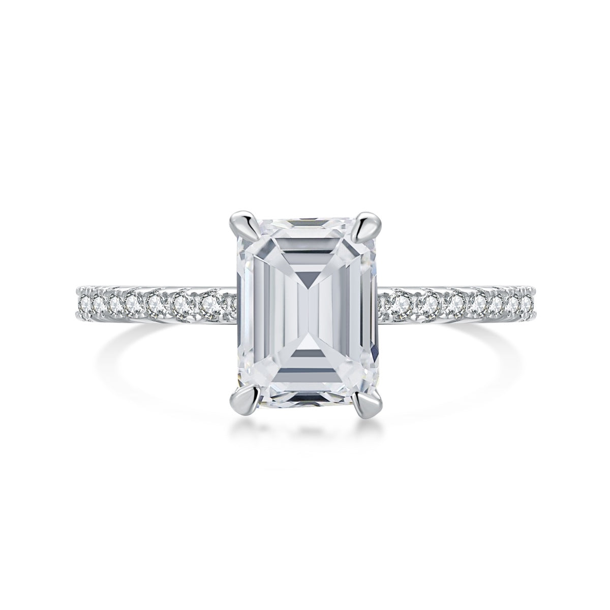 Pomuse 2.0 Carat Scintillating Ornate Radiant Cut Party Ring