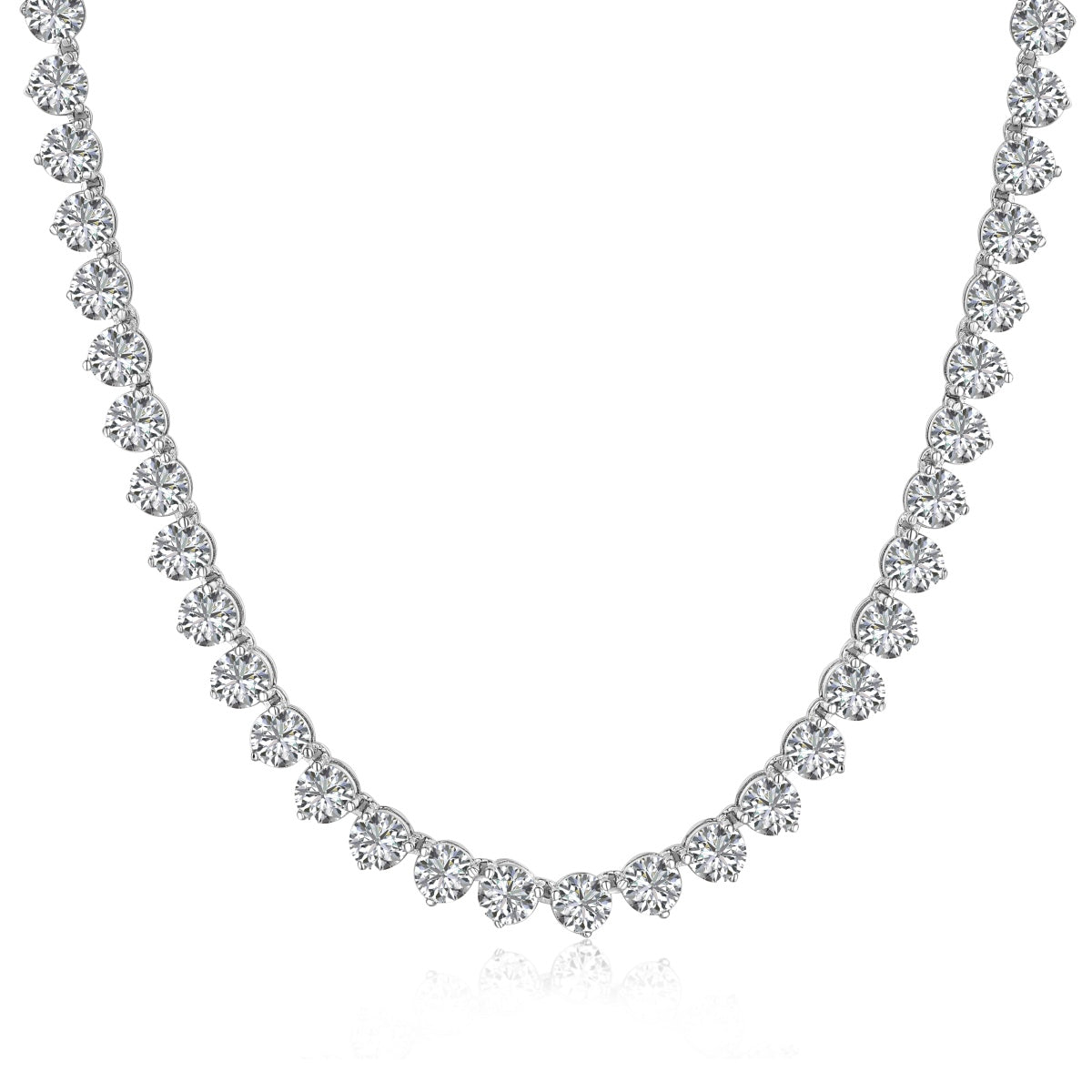 Pomuse Ornate Heart Cut Tennis Necklace