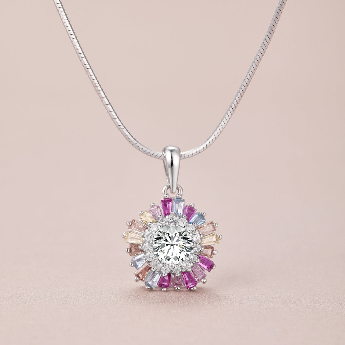 Pomuse Charming Flower Colorful Necklace