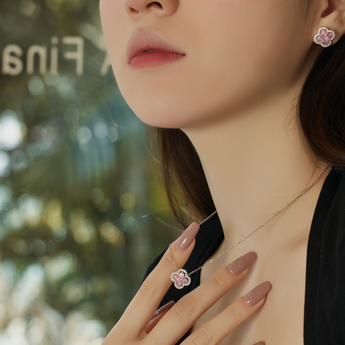 Pomuse Spliced Lucky Four-Leaf Clover Versatile Necklace