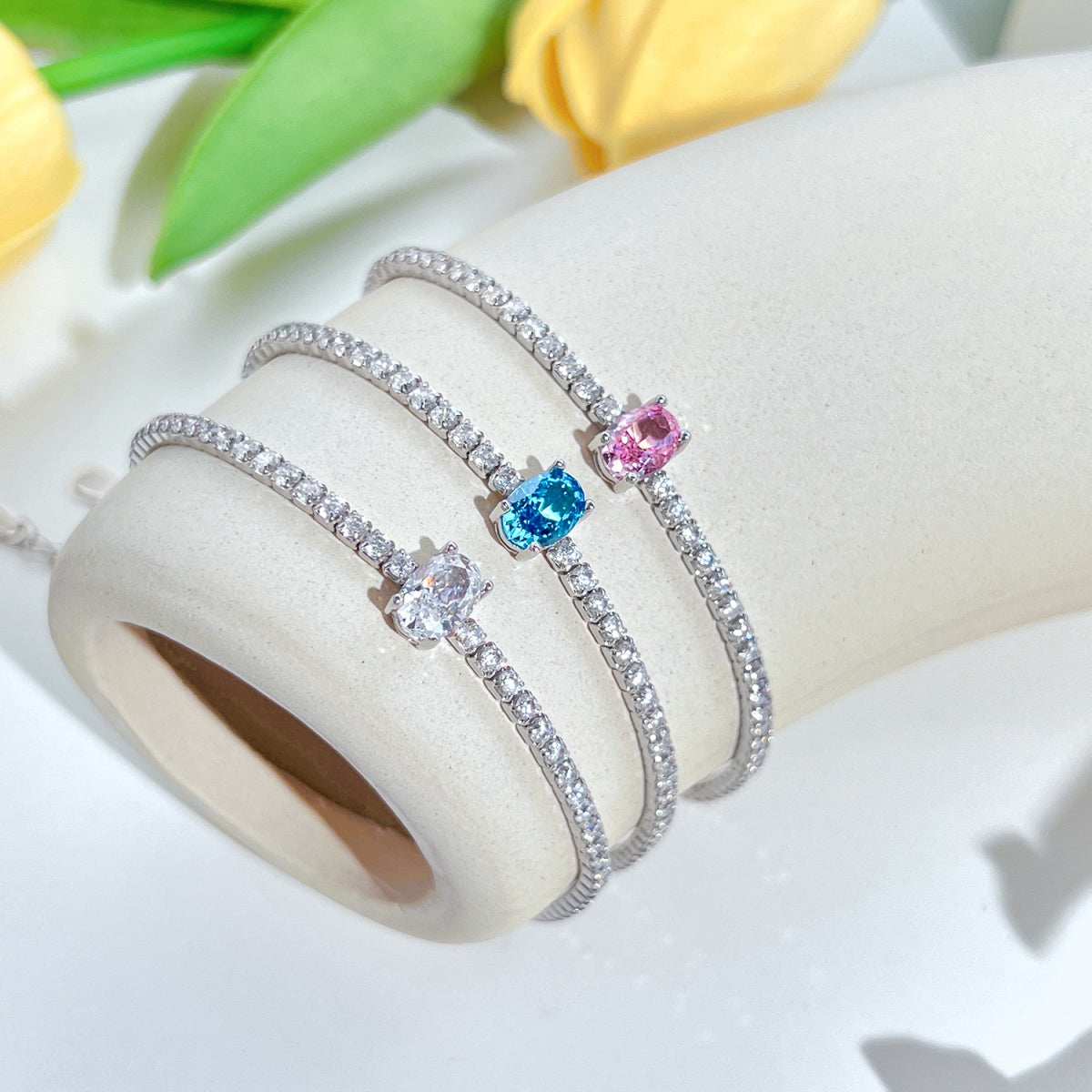 Pomuse 0.75 Carat Exquisite Oval Cut Daily Bracelet