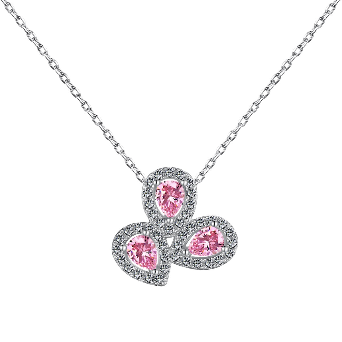 Pomuse Elegante Halskette in Blumenform mit Birnenschliff
