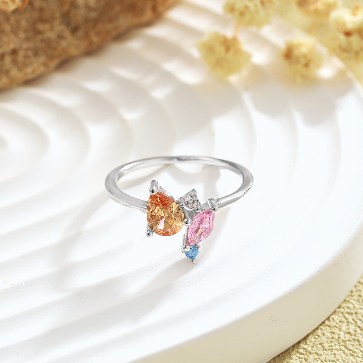 Pomuse Radiant Colorful Multi Cut Daily Ring
