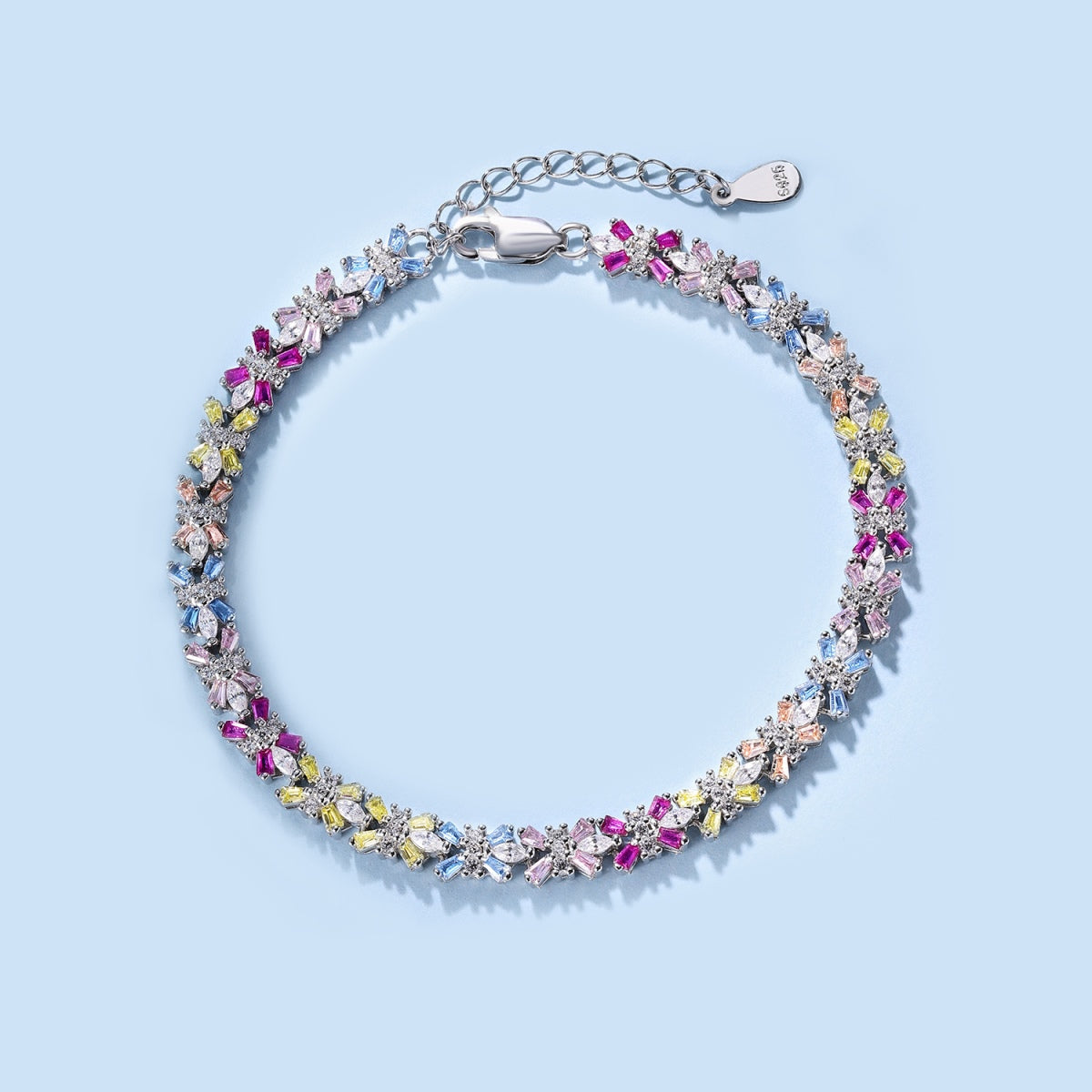 Pomuse Radiant Colorful Emerald Cut Party Bracelet