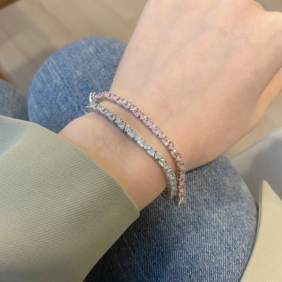 Pomuse Dazzling Romantic Heart Shape Lover Bracelet