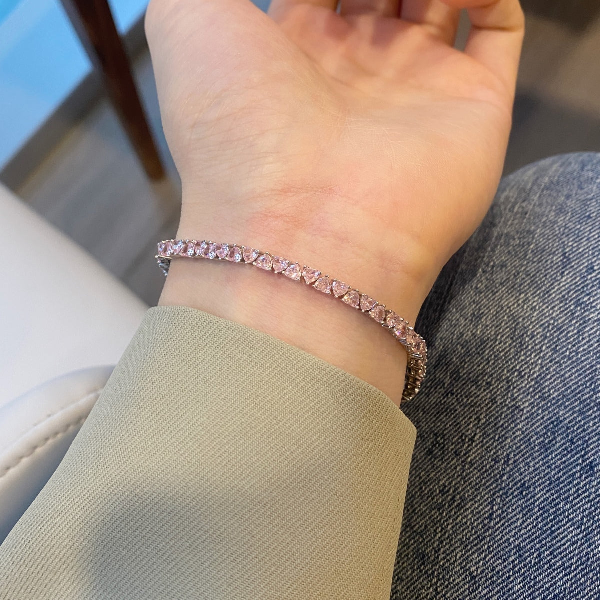 Pomuse Dazzling Romantic Heart Shape Lover Bracelet