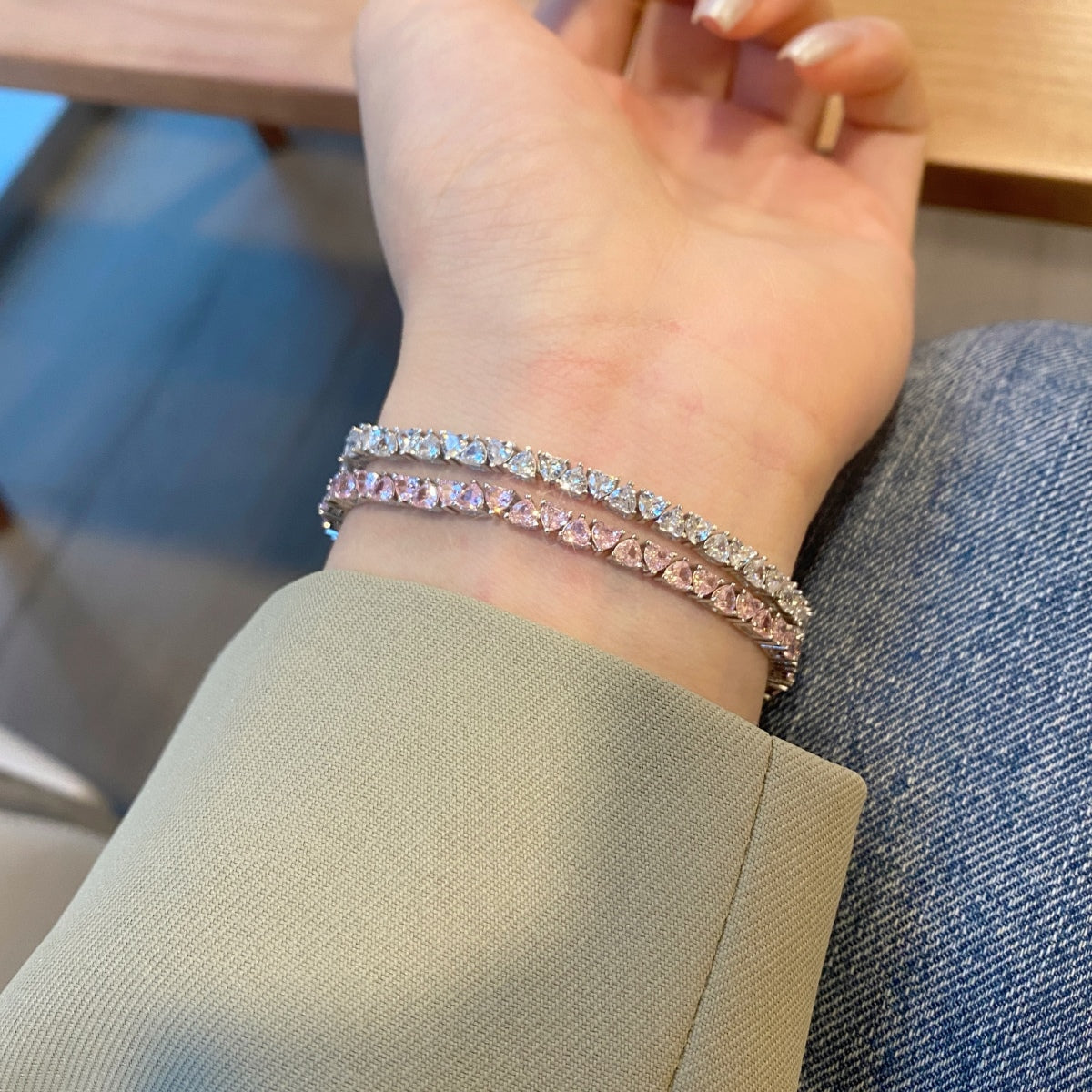 Pomuse Dazzling Romantic Heart Shape Lover Bracelet