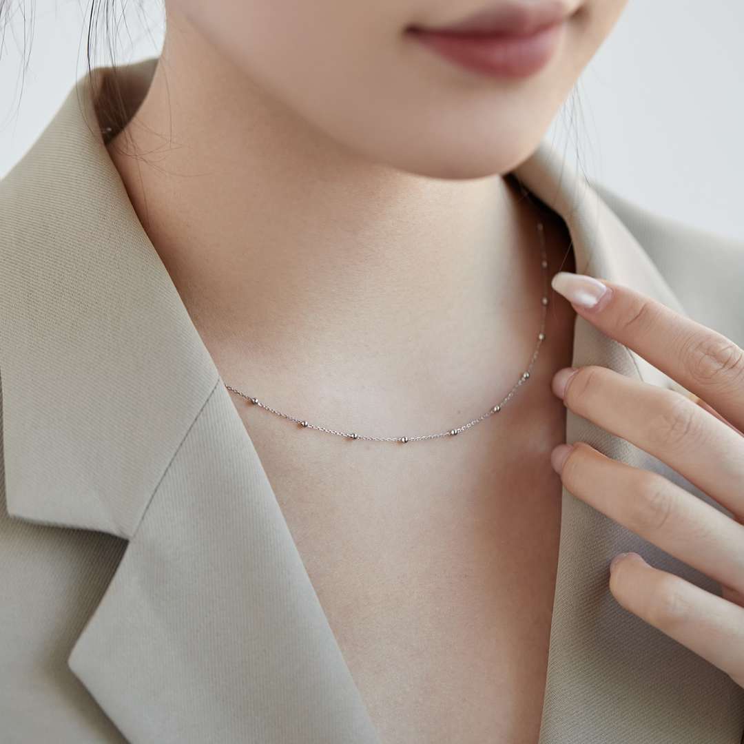 Pomuse Small Bead Clavicle Chain Simple Necklace