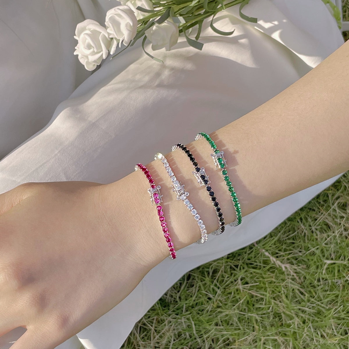Pomuse Radiant Colorful Round Cut Party Bracelet