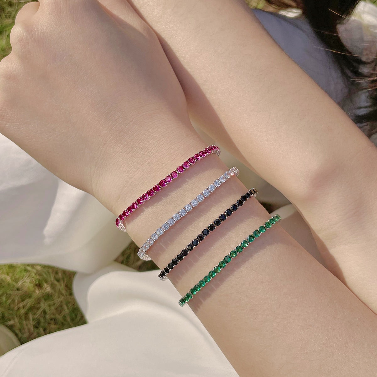 Pomuse Radiant Colorful Round Cut Party Bracelet
