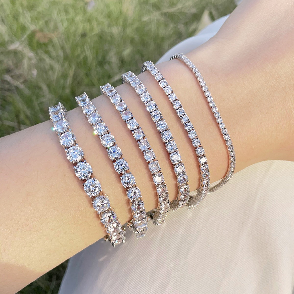 Pomuse 0.75 Carat Dazzling Round Cut Wedding Bracelet