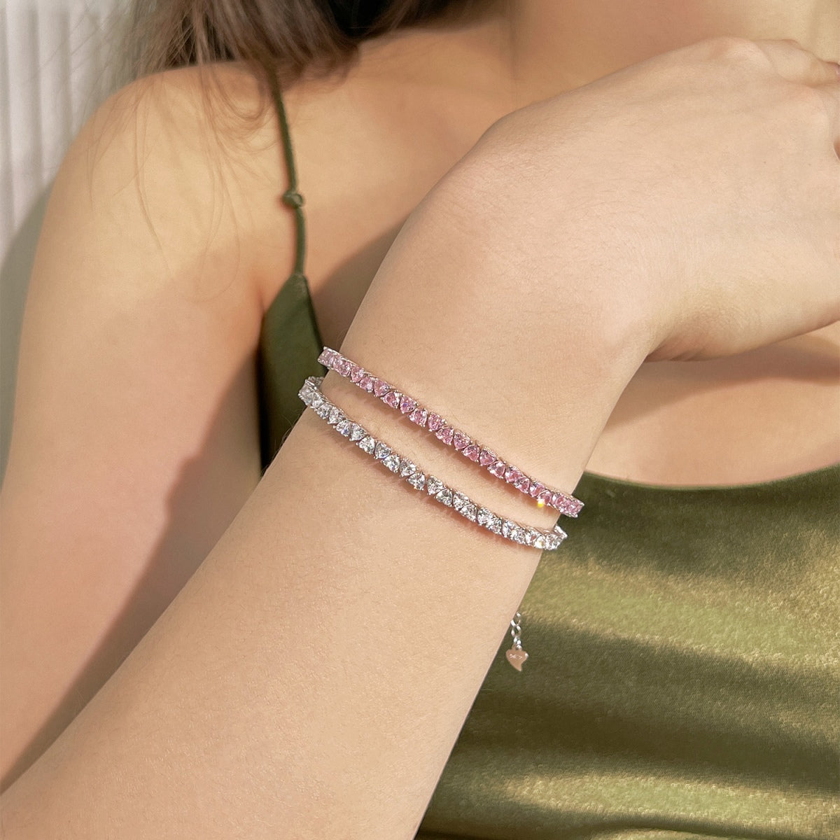 Pomuse Dazzling Romantic Heart Shape Lover Bracelet