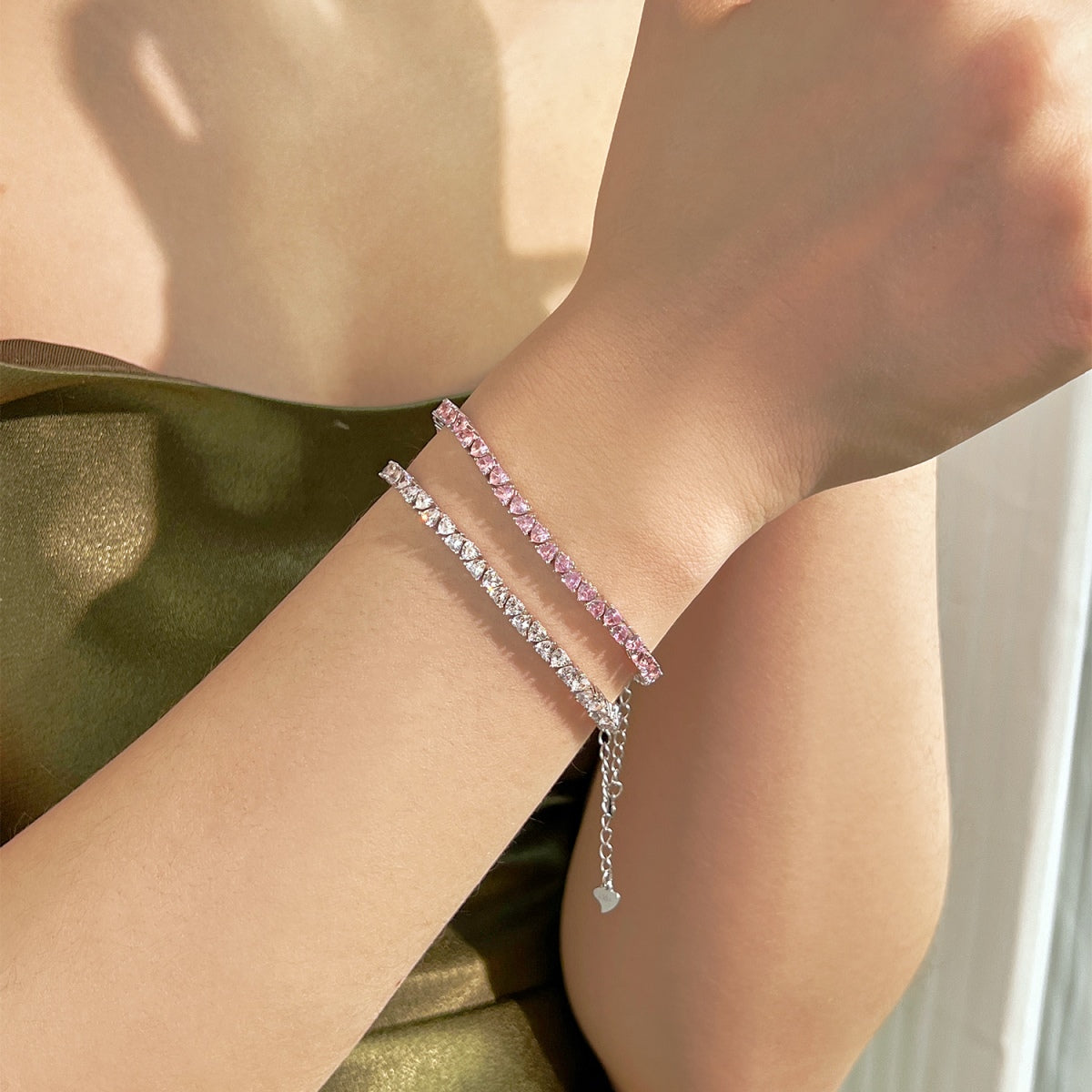 Pomuse Dazzling Romantic Heart Shape Lover Bracelet