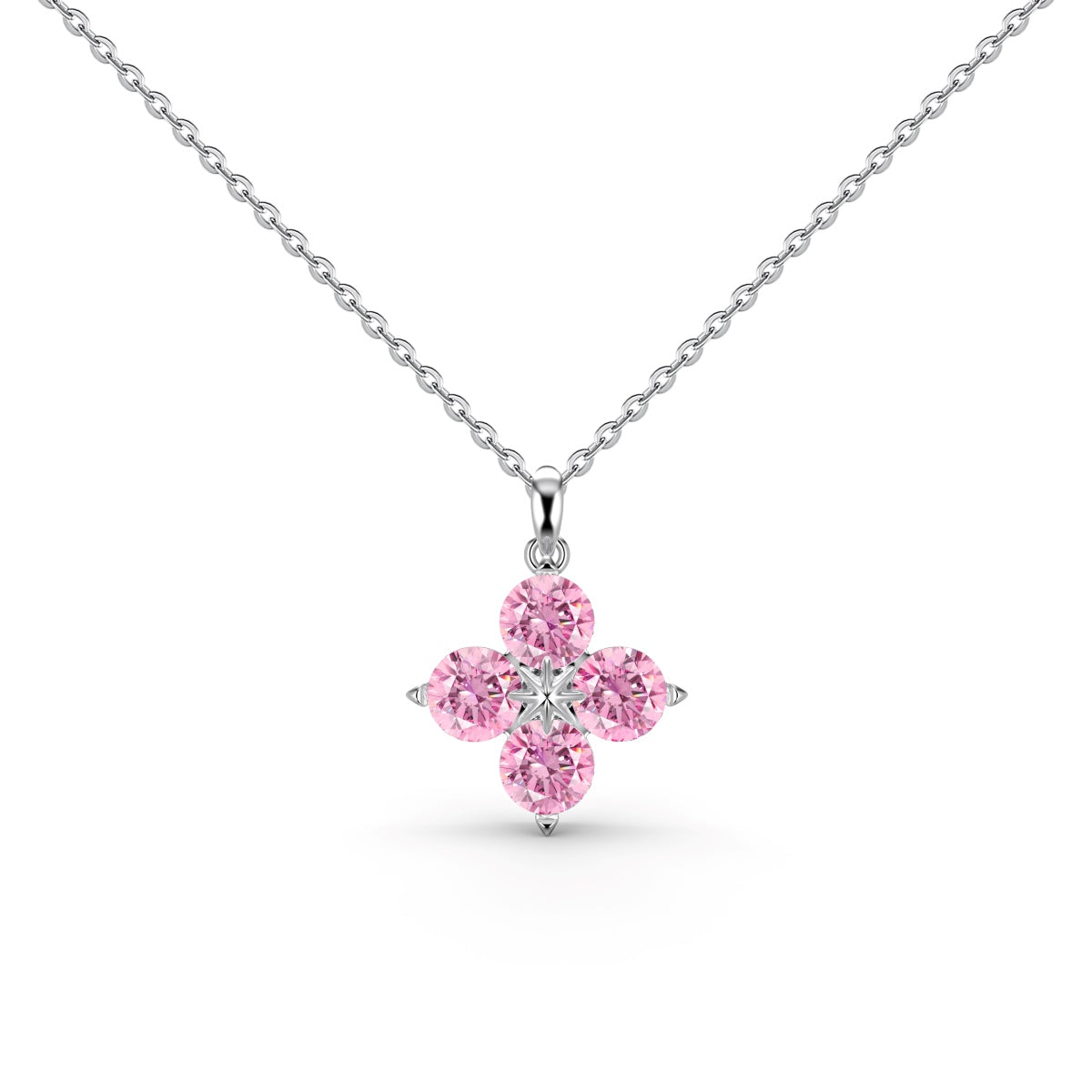 Pomuse Four-Leaf Clover And Eight-Pointed Star Necklace