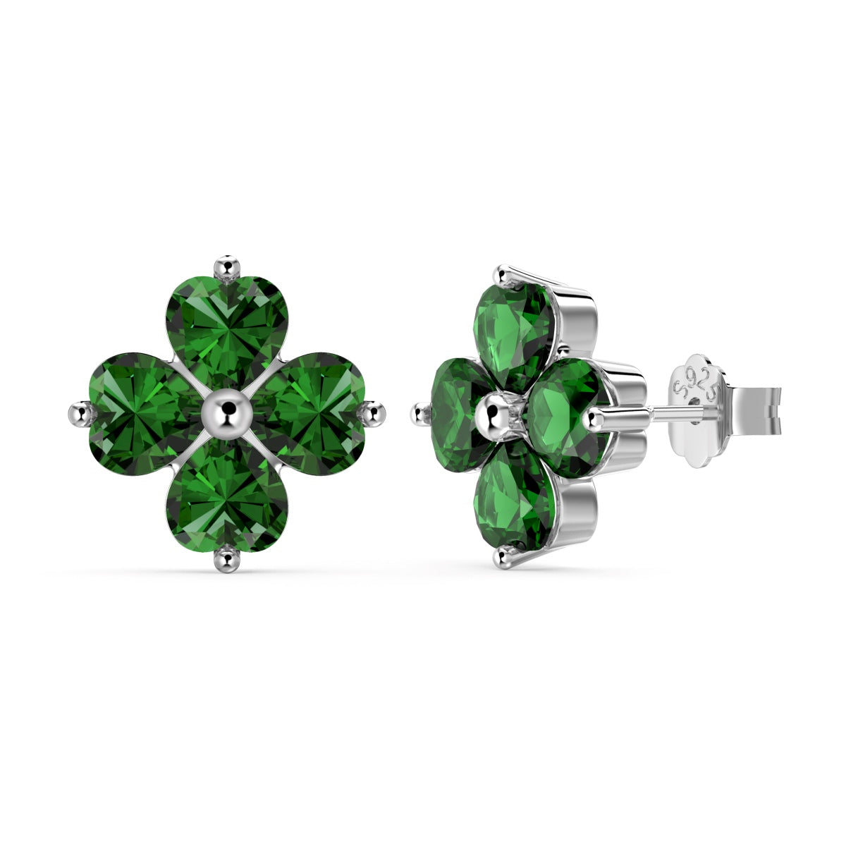 Pomuse Four-Leaf Clover Ball Earrings