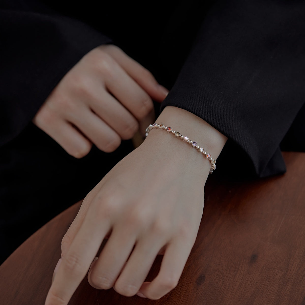 Pomuse Sparkling Exquisite Round Cut Party Bracelet