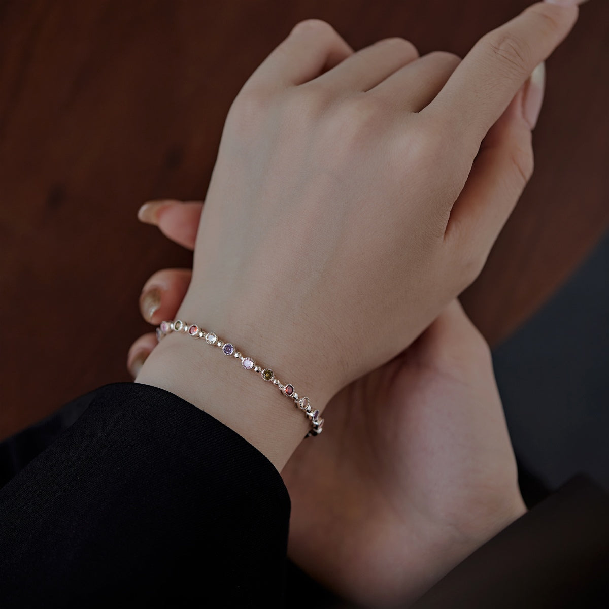 Pomuse Sparkling Exquisite Round Cut Party Bracelet