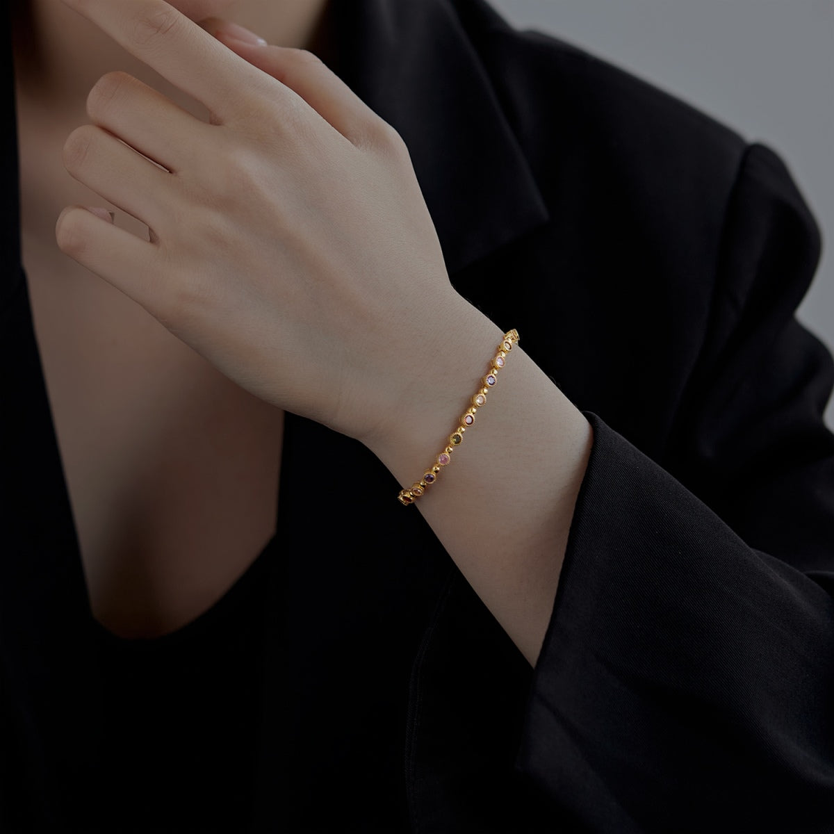 Pomuse Sparkling Exquisite Round Cut Party Bracelet