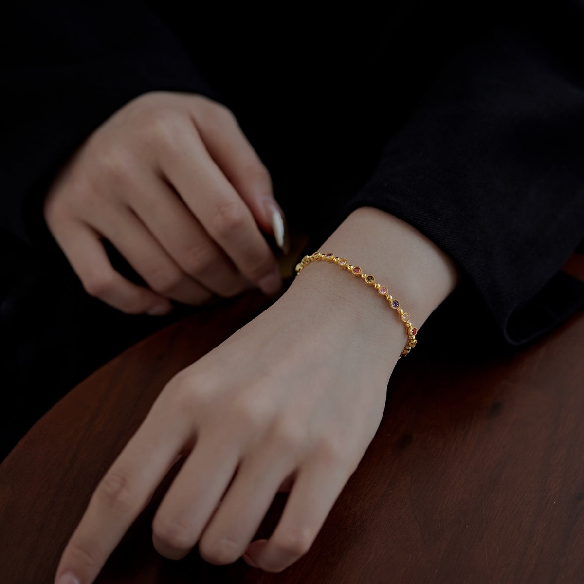 Pomuse Sparkling Exquisite Round Cut Party Bracelet