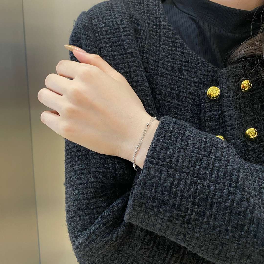 Pomuse Delicate Bead Double Layer Bracelet