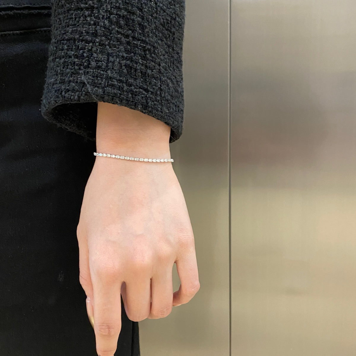 Pomuse Elegantes Smaragdschliff-Tagesarmband
