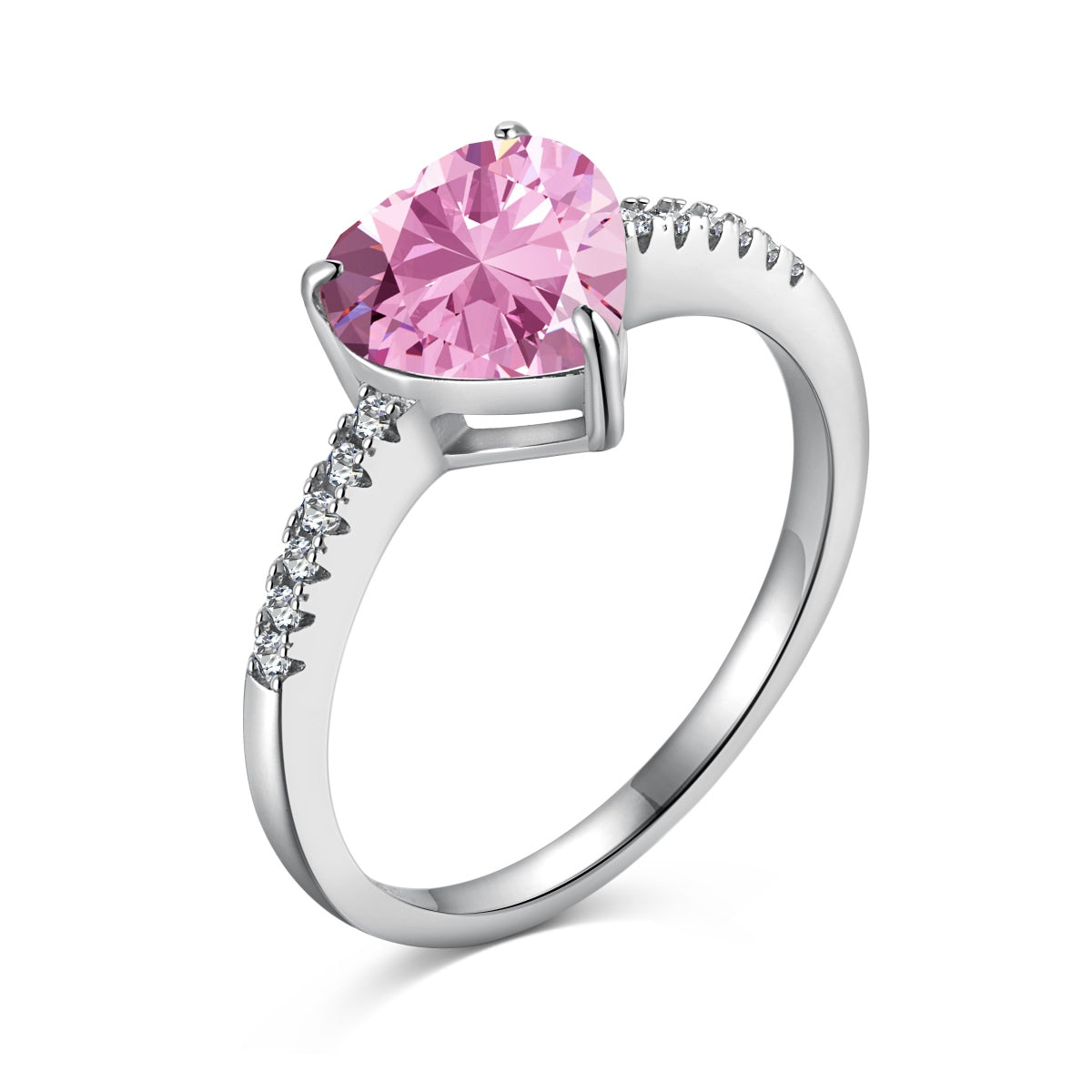 Pomuse 2.0 Carat Dazzling Lustrous Heart Cut Lover Ring