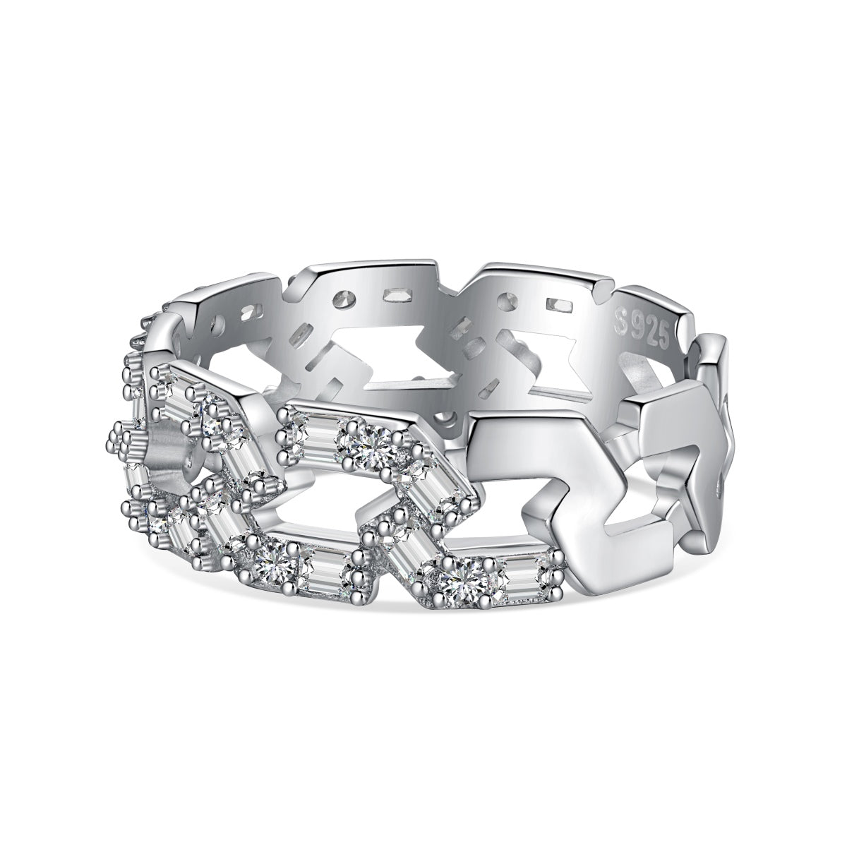 Pomuse Sparkling Vibrant Emerald Cut Daily Ring