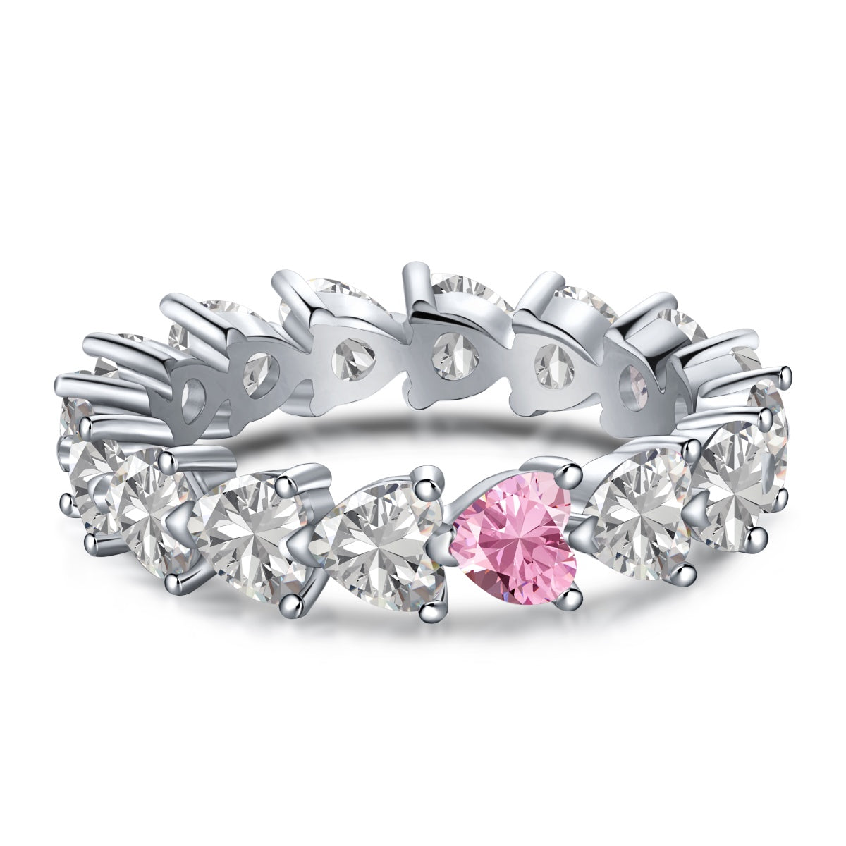 Pomuse 0.25 Carat Radiant Romance Heart Cut Lover Ring