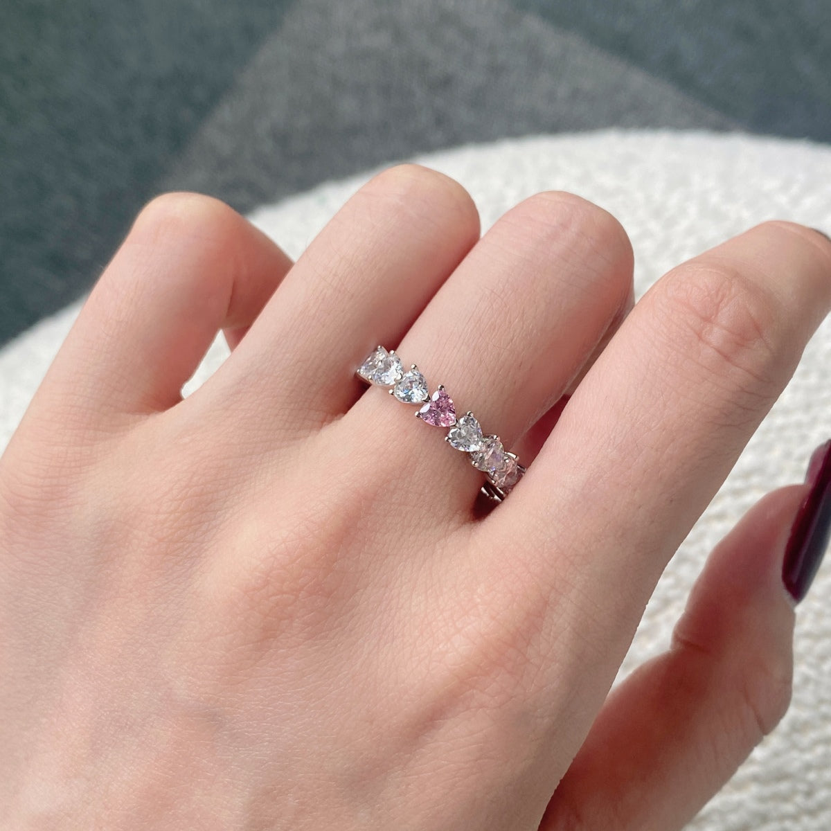 Pomuse 0.25 Carat Radiant Romance Heart Cut Lover Ring