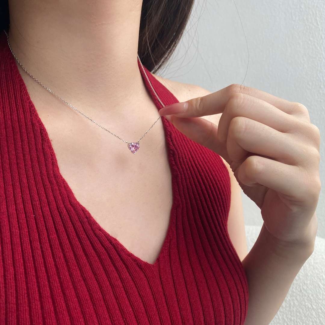 Pomuse 6.0 carat Radiant Heart Shape Necklace