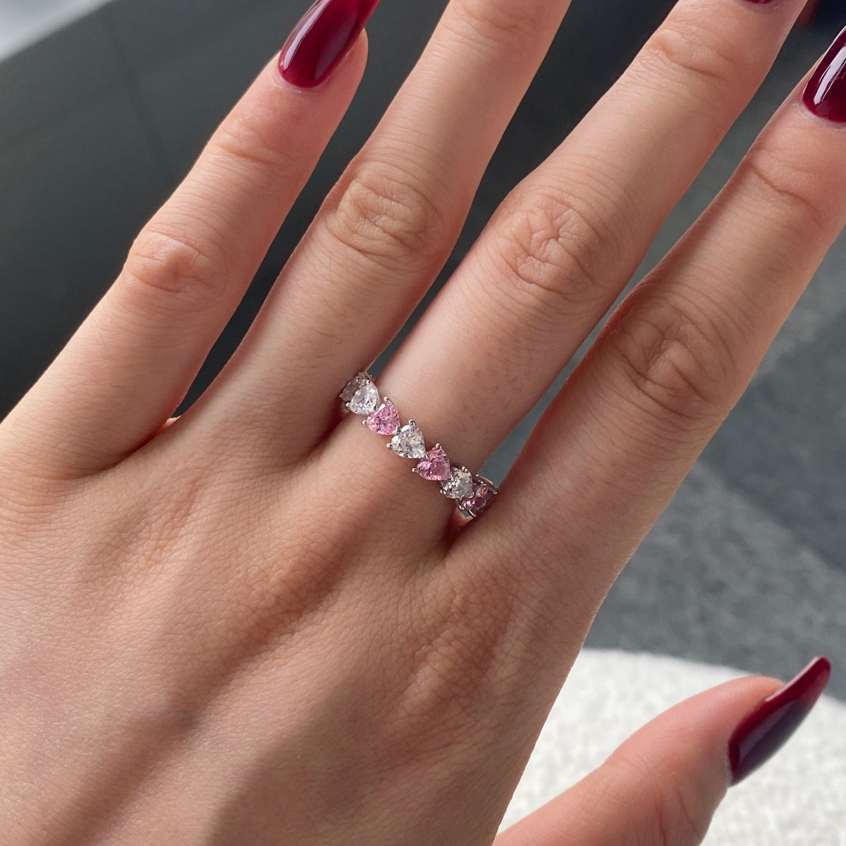 Pomuse 0.25 Carat Radiant Romance Heart Cut Lover Ring