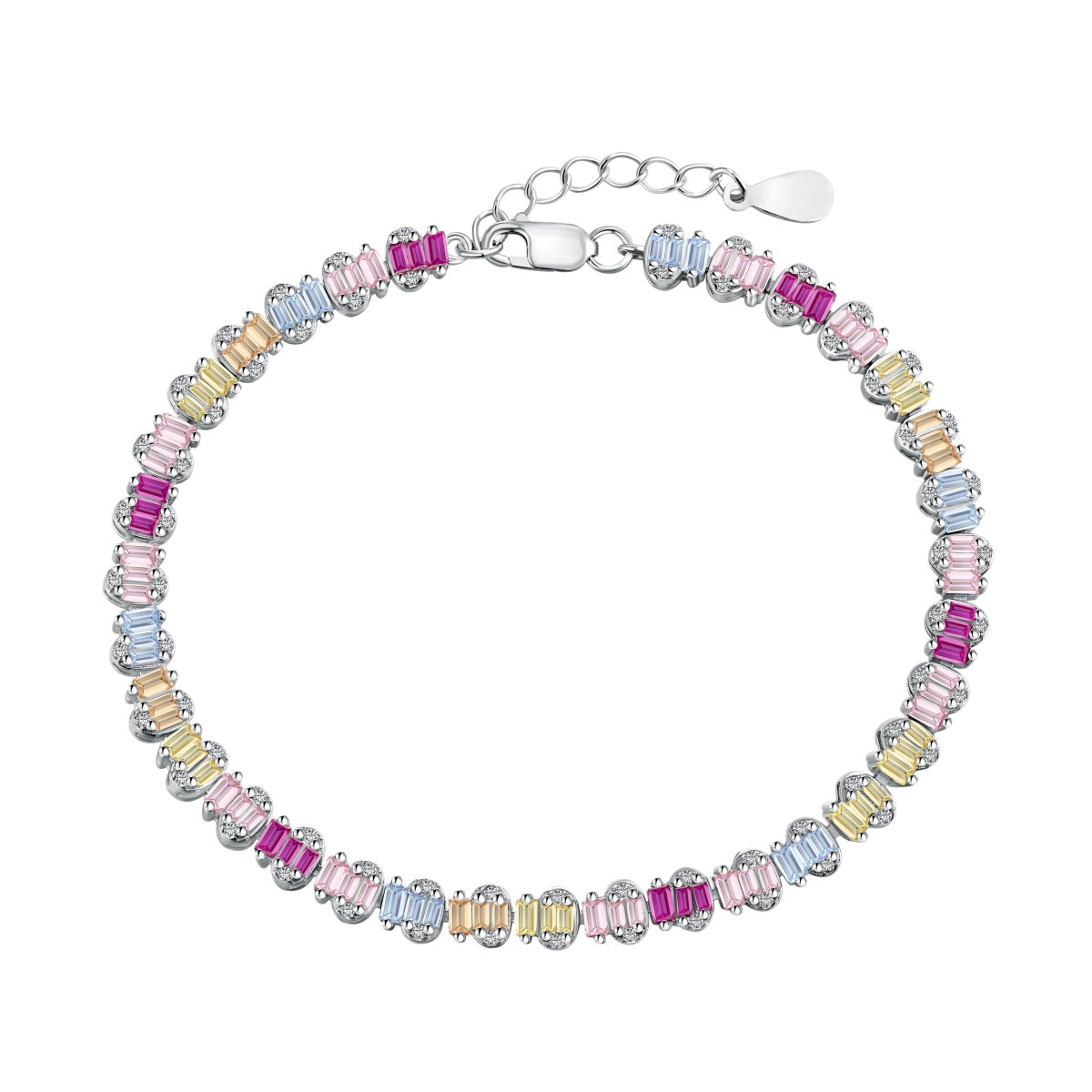 Pomuse Delicate Colorful Emerald Cut Party Bracelet