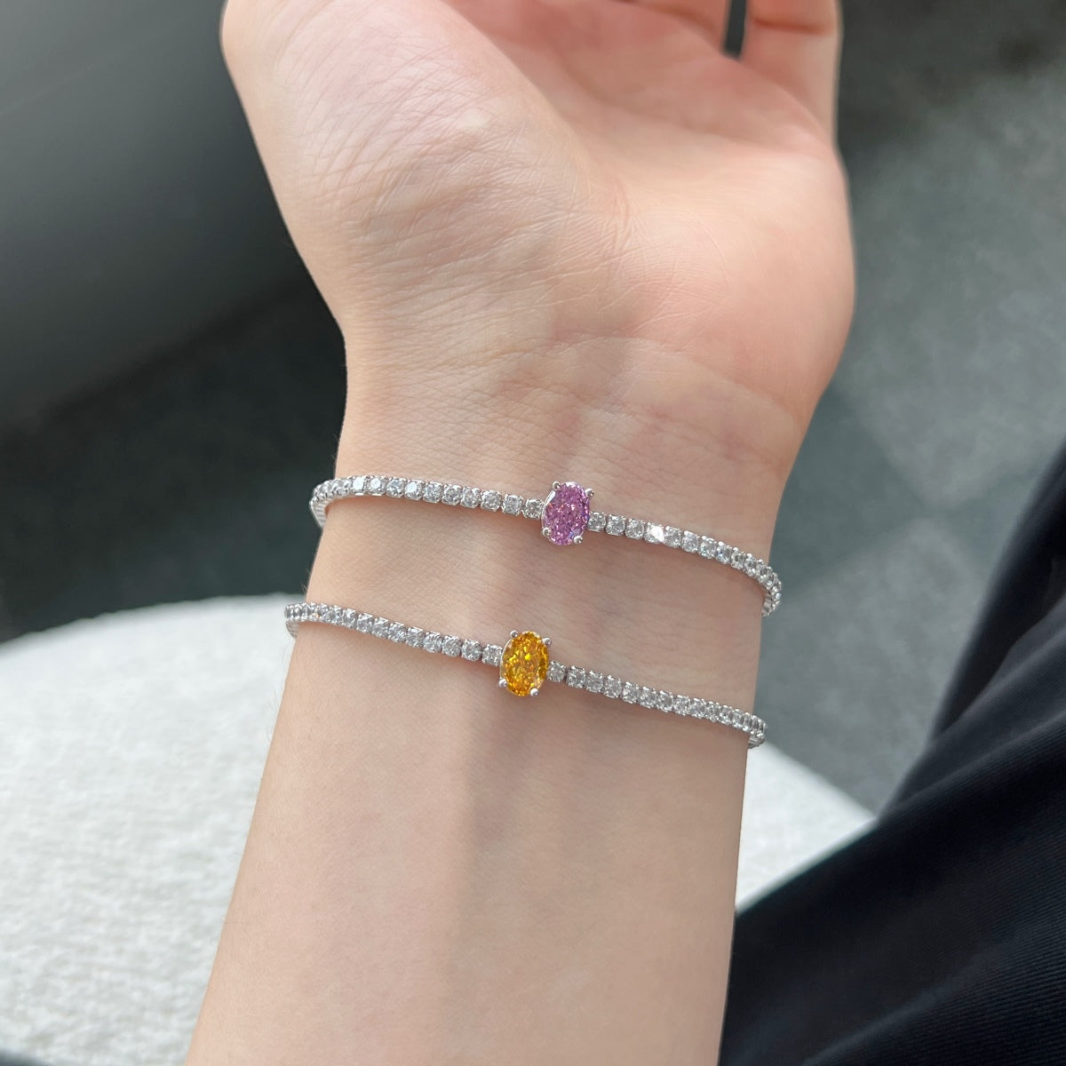 Pomuse 0.75 Carat Exquisite Oval Cut Daily Bracelet