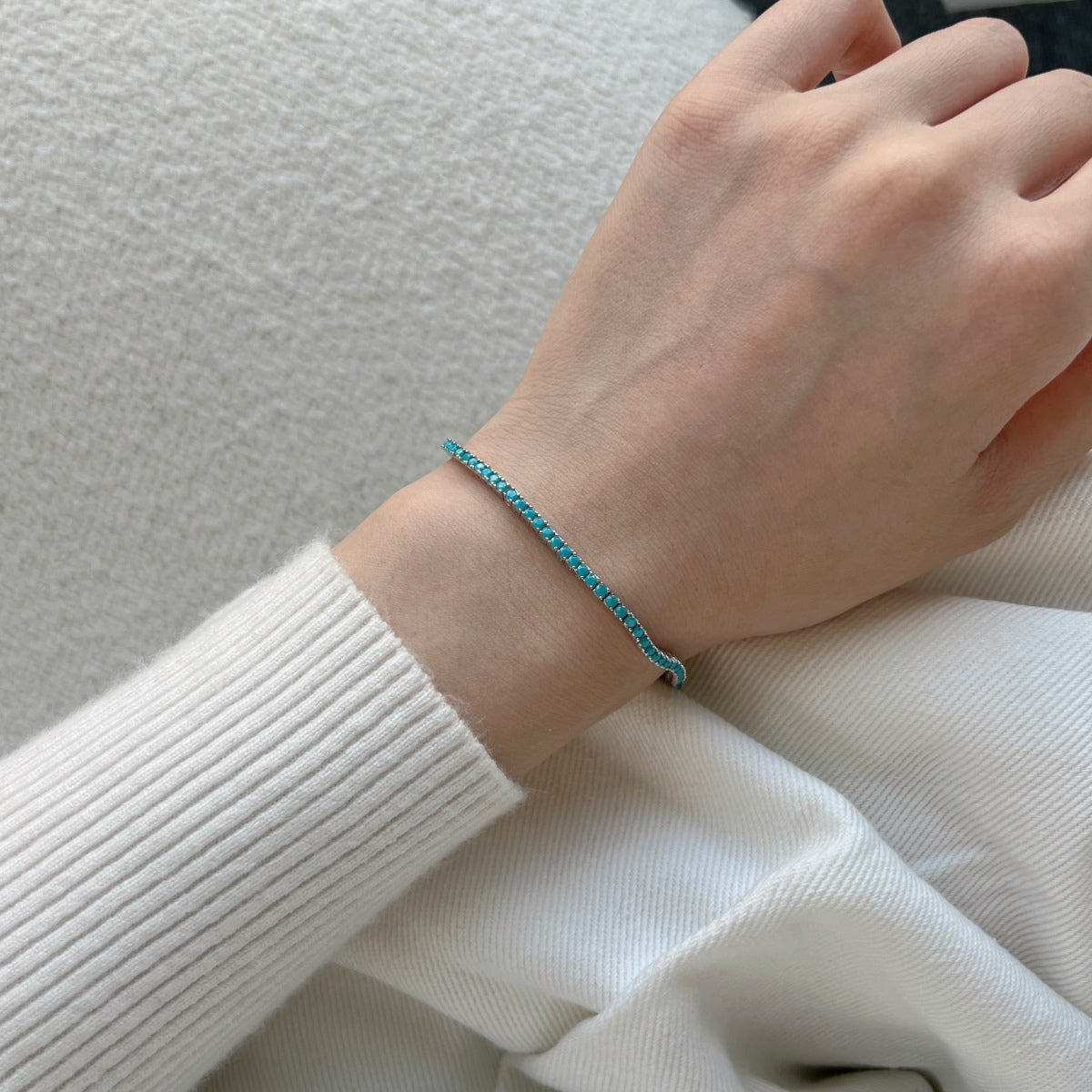 Pomuse Dazzling Exquisite Round Cut Daily Bracelet