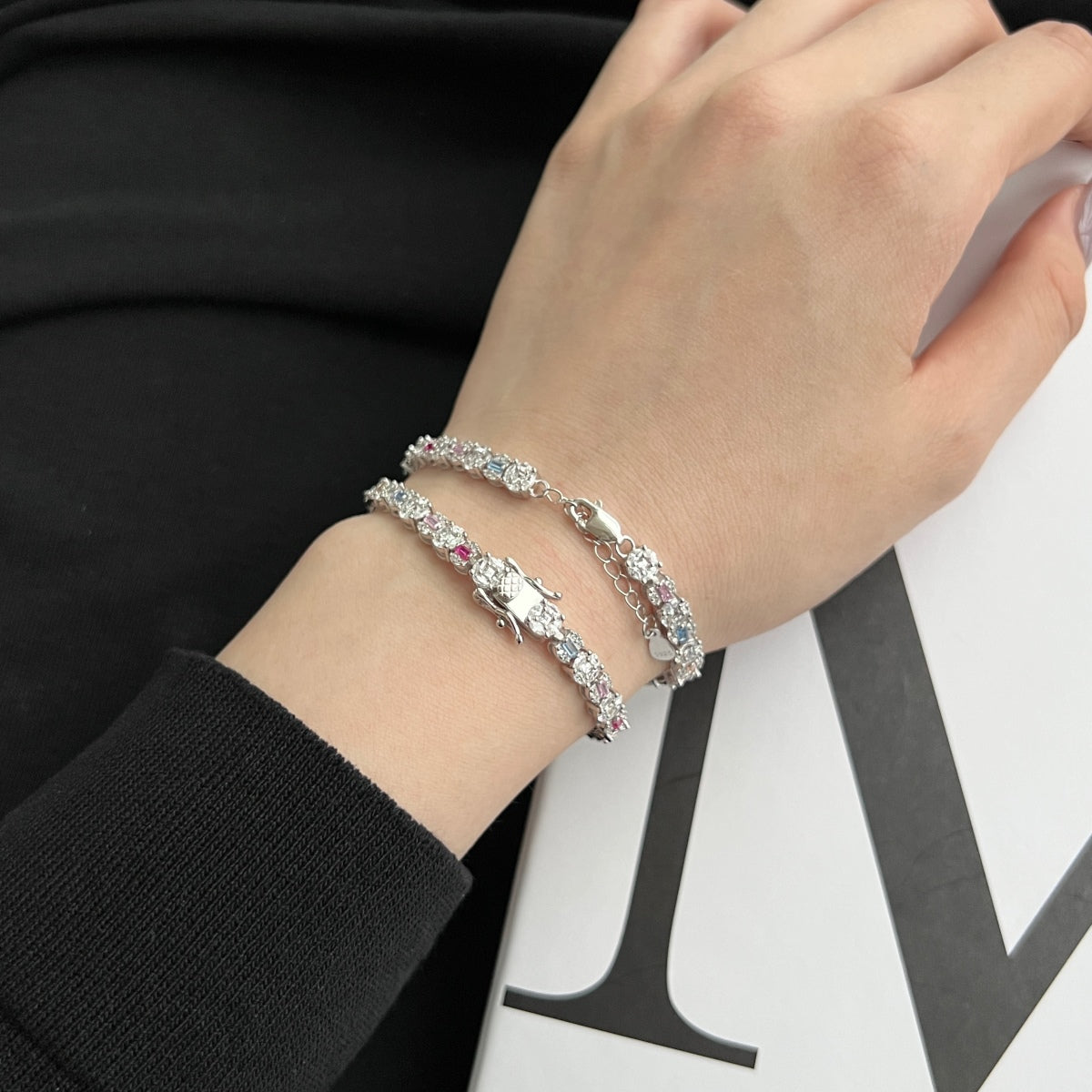 Pomuse Dazzling Radiant Multi Cut Daily Bracelet