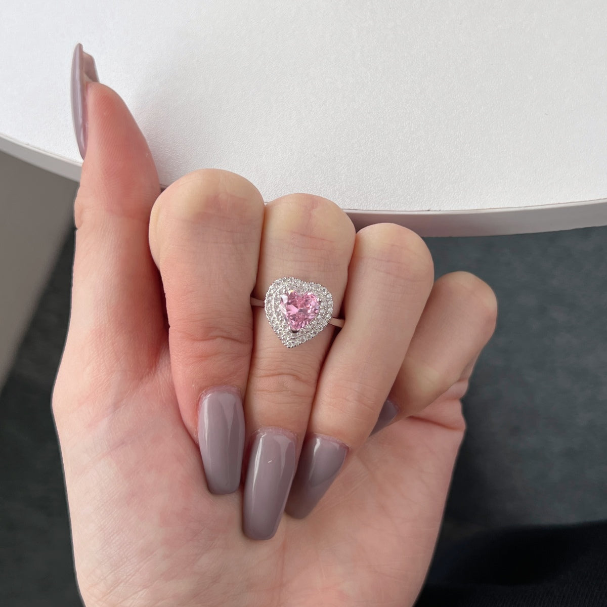Pomuse Delicate Ebullient Heart Shape Wedding Ring