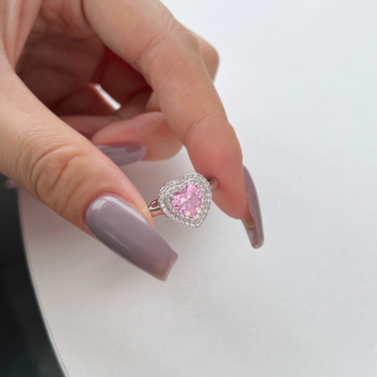 Pomuse Delicate Ebullient Heart Shape Wedding Ring