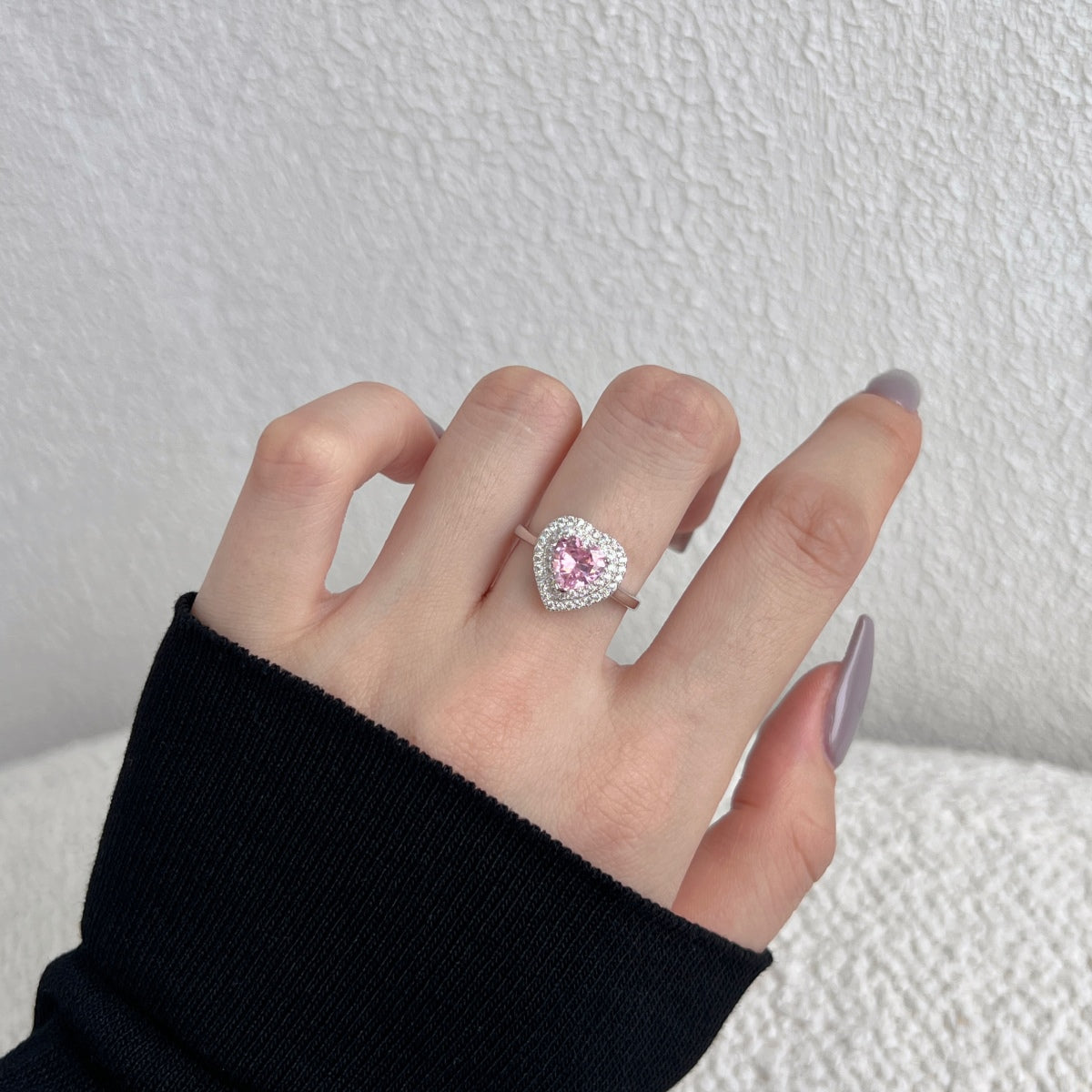 Pomuse Delicate Ebullient Heart Shape Wedding Ring