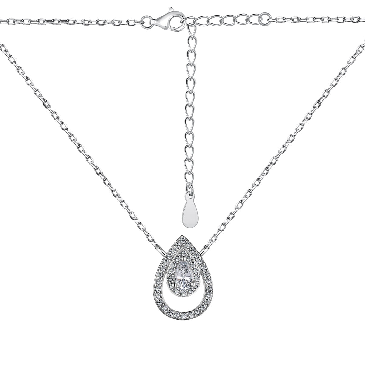 Pomuse Sparkling Pear Cut Necklace