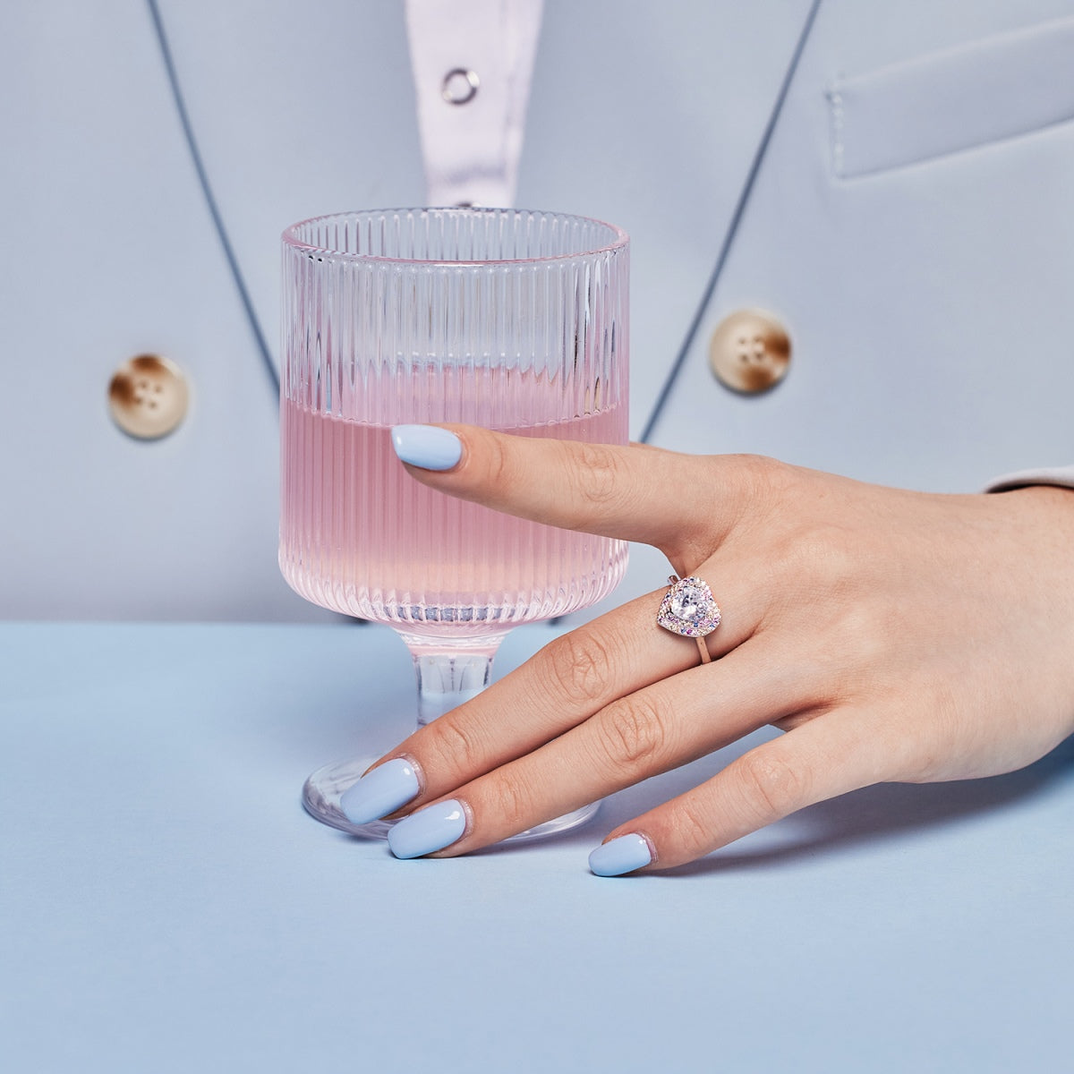 Pomuse Delicate Ebullient Heart Shape Wedding Ring