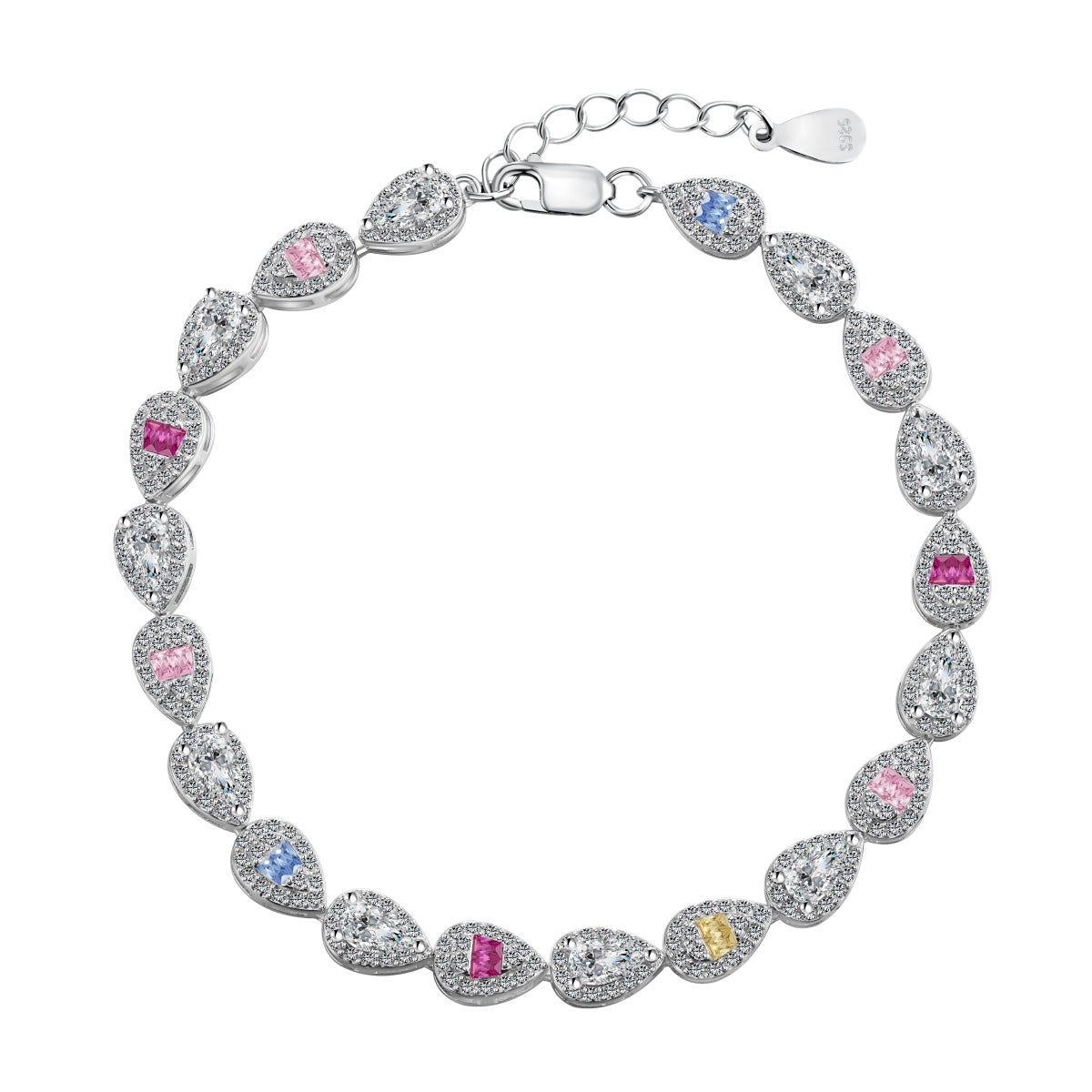 Pomuse 0.25 Carat Radiant Water Drop Shape Daily Bracelet