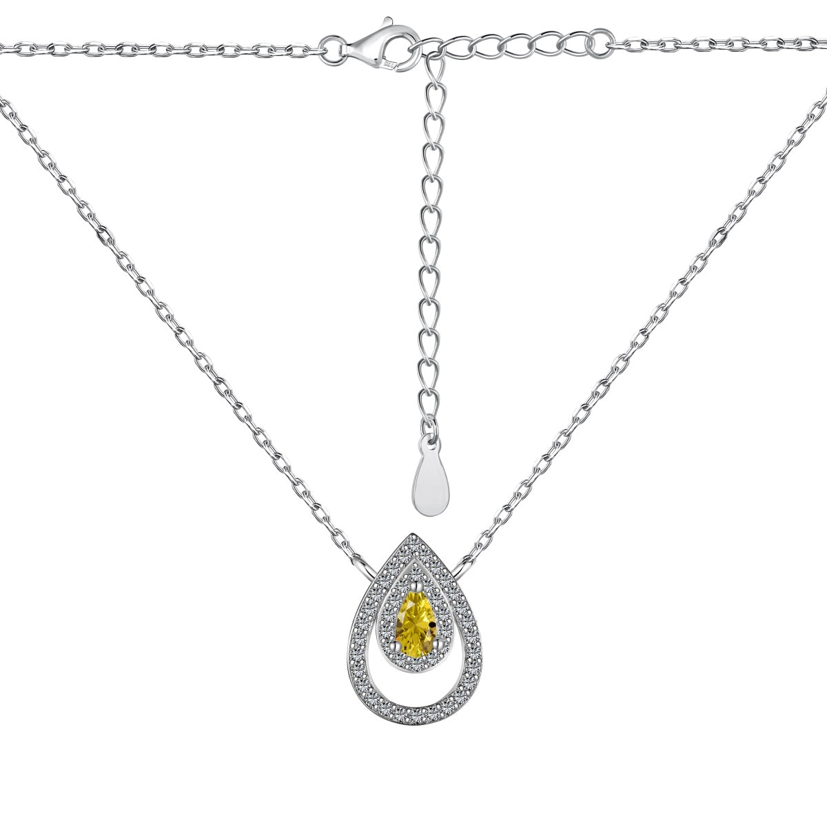 Pomuse Sparkling Pear Cut Necklace